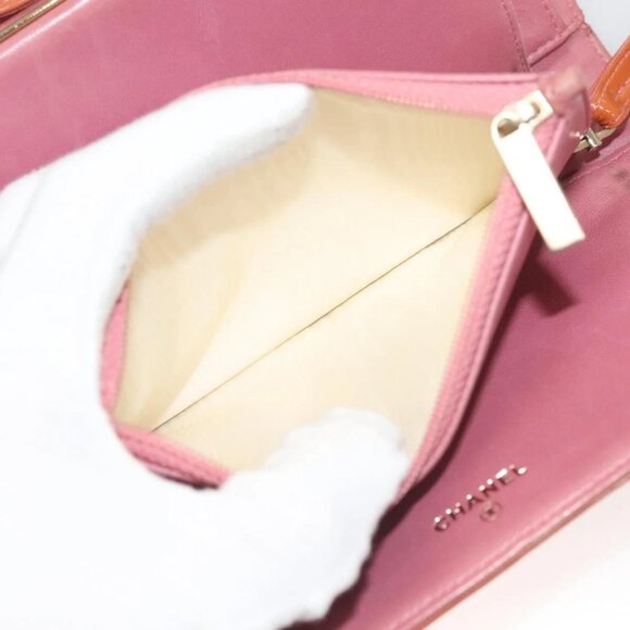 CHANEL Clutch Bag Enamel Pink Gold CC Auth - Picture 11 of 16